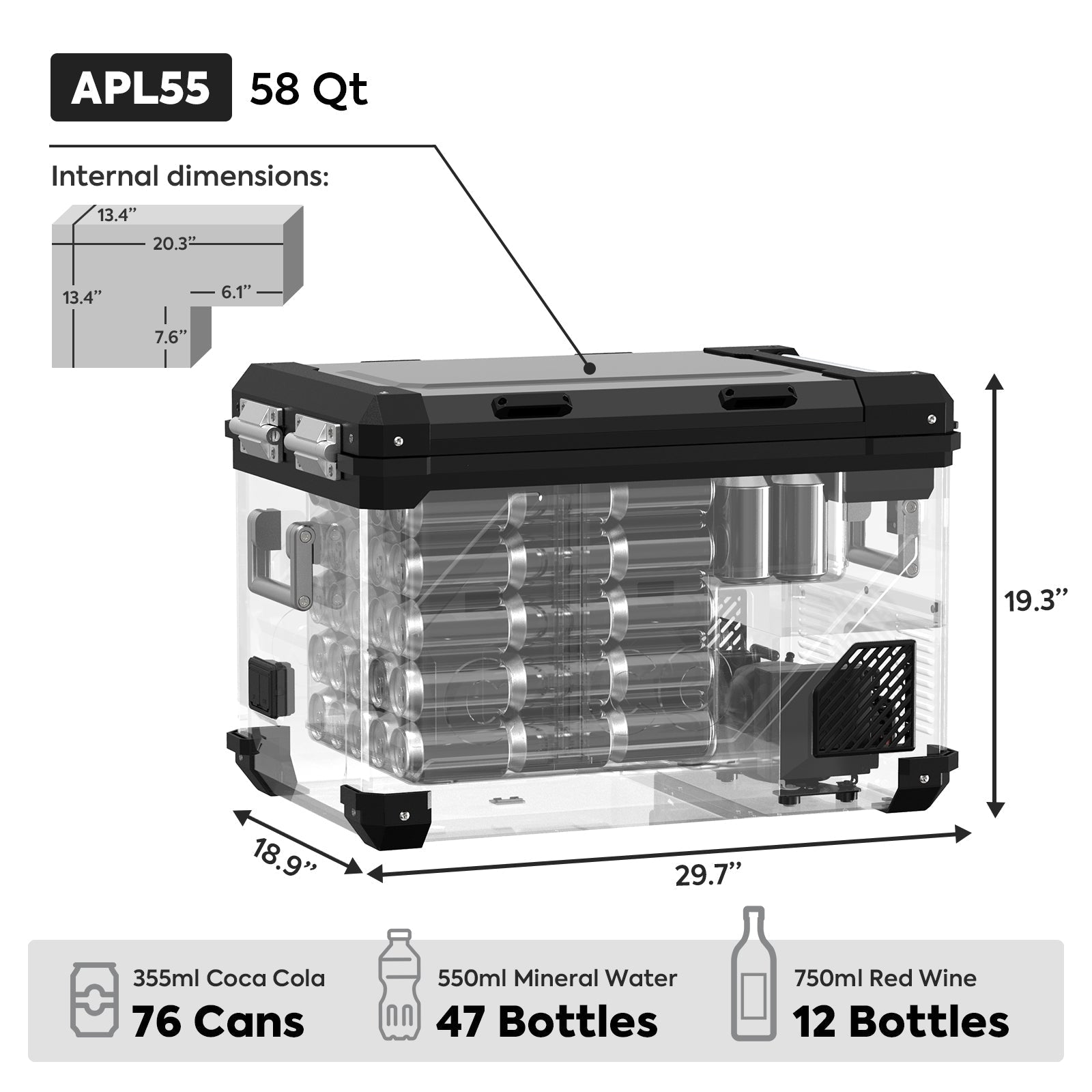 58QT APL55 Dual Zone 12 Volt Fridge With Ice Tray | ICECO