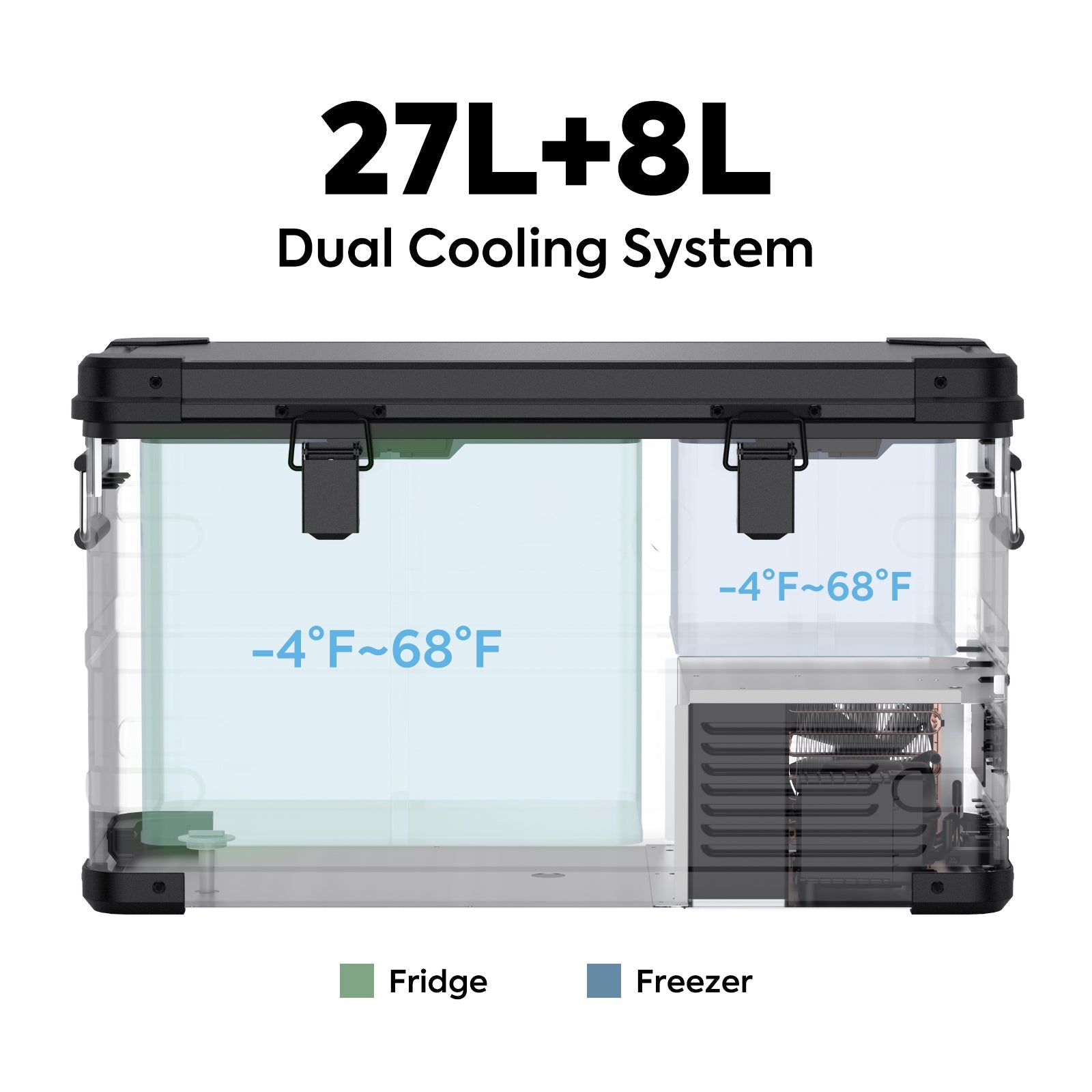 37QT APL35-Black Ultralight Dual Zone Aluminum Freezer | ICECO