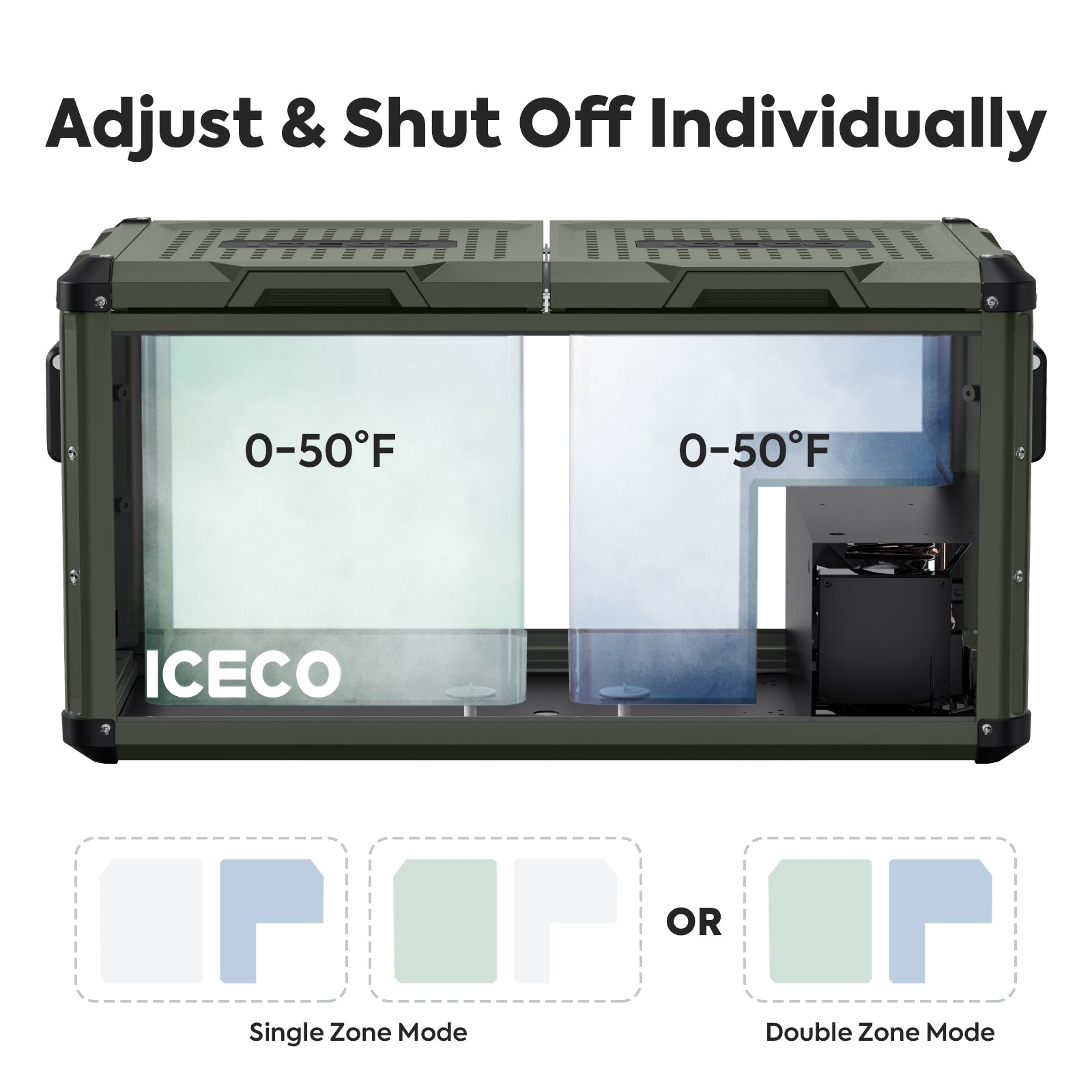 79.2QT VL75ProD Olive 12V Heavy Duty Metal Fridge Freezer| ICECO