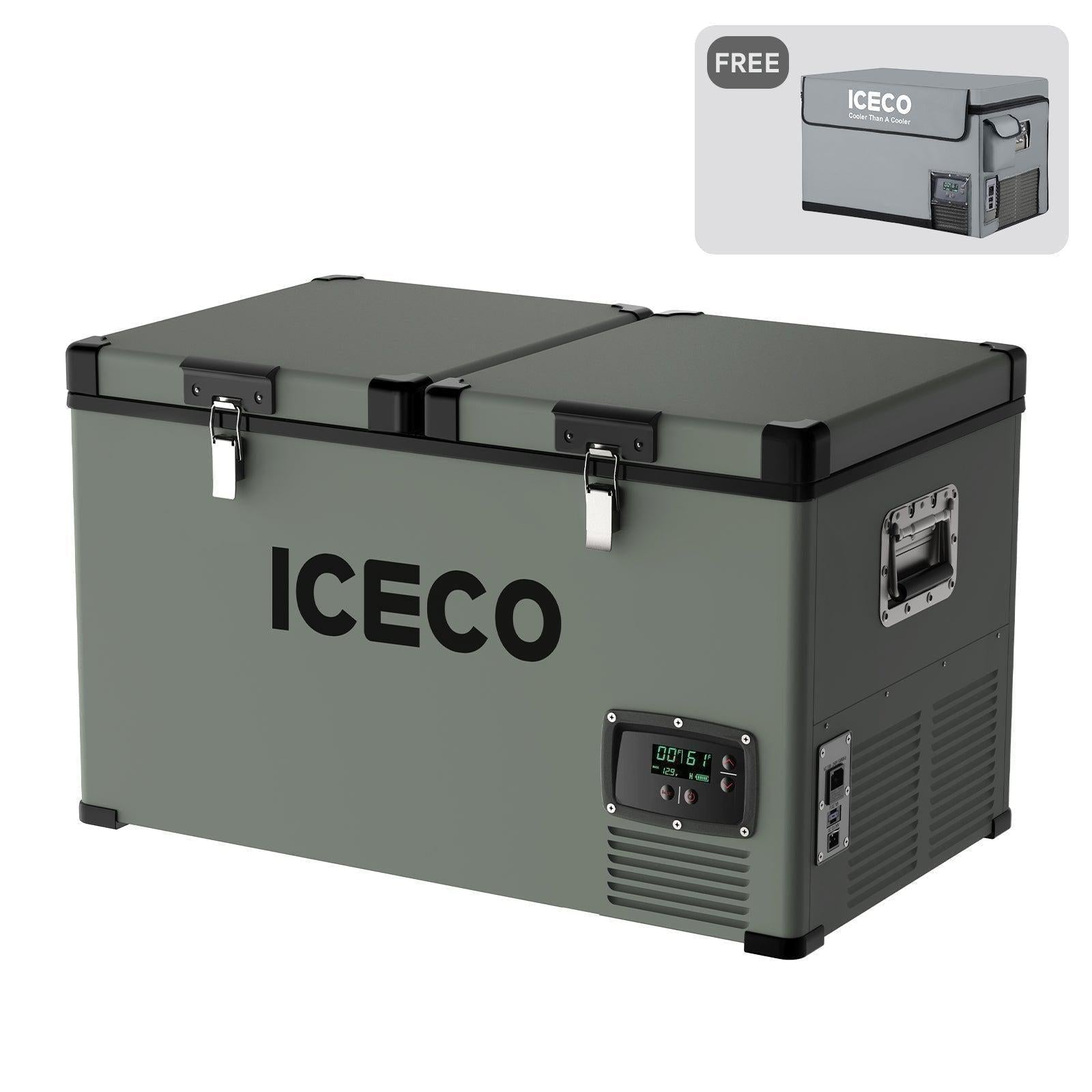63.4QT VL60 Dual Zone Metal Fridge Freezer with Cover | ICECO