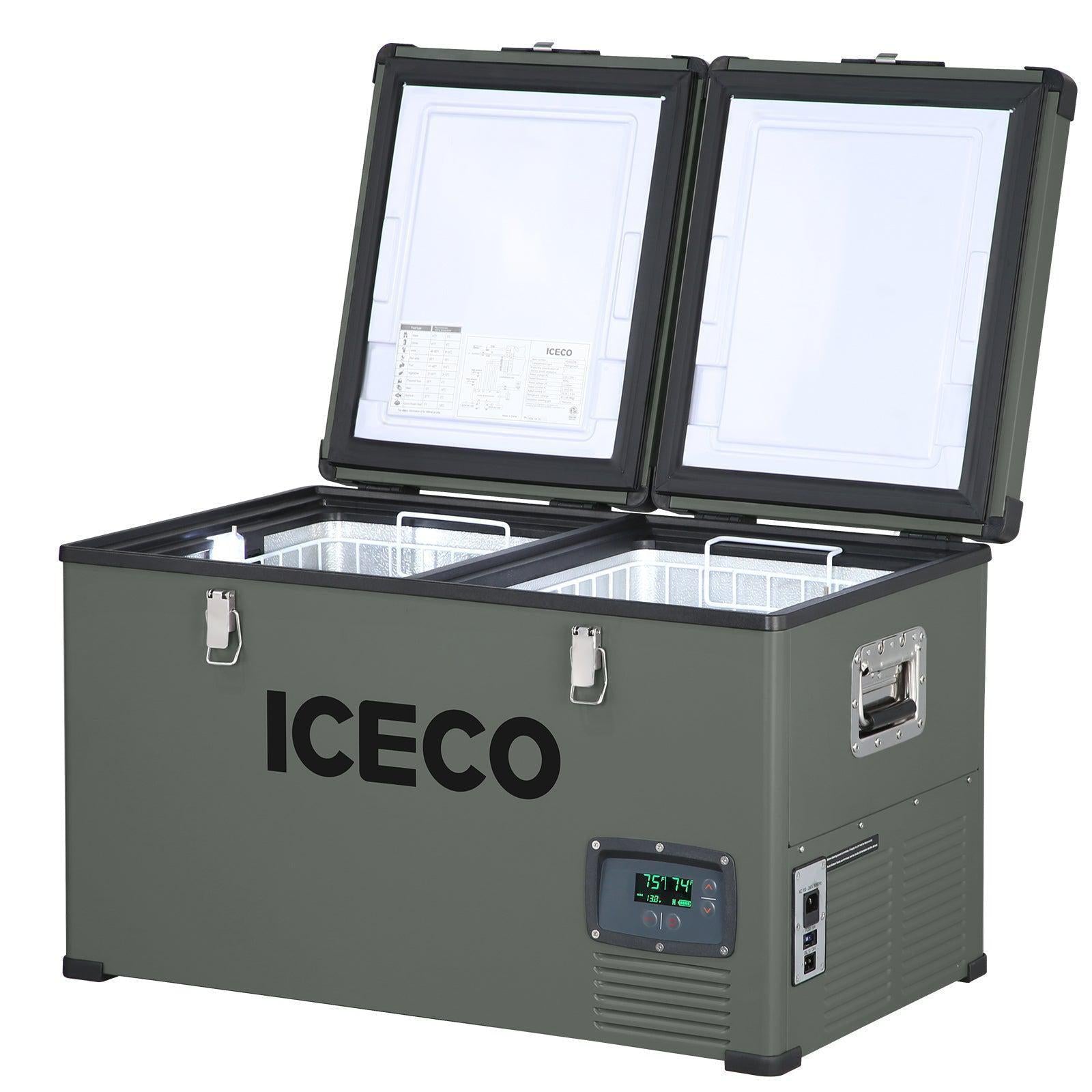 63.4QT VL60 Dual Zone Metal Fridge Freezer with Cover | ICECO