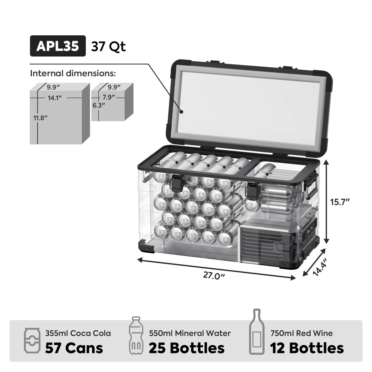 APL35 Dual Zone Aluminum Fridge Freezer | ICECO | 35 LT - image 15