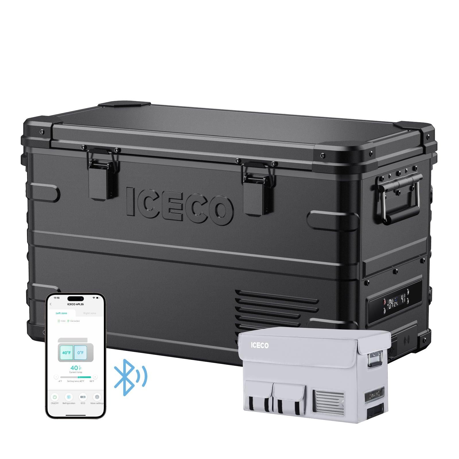 37QT APL35-Black Ultralight Dual Zone Aluminum Freezer | ICECO