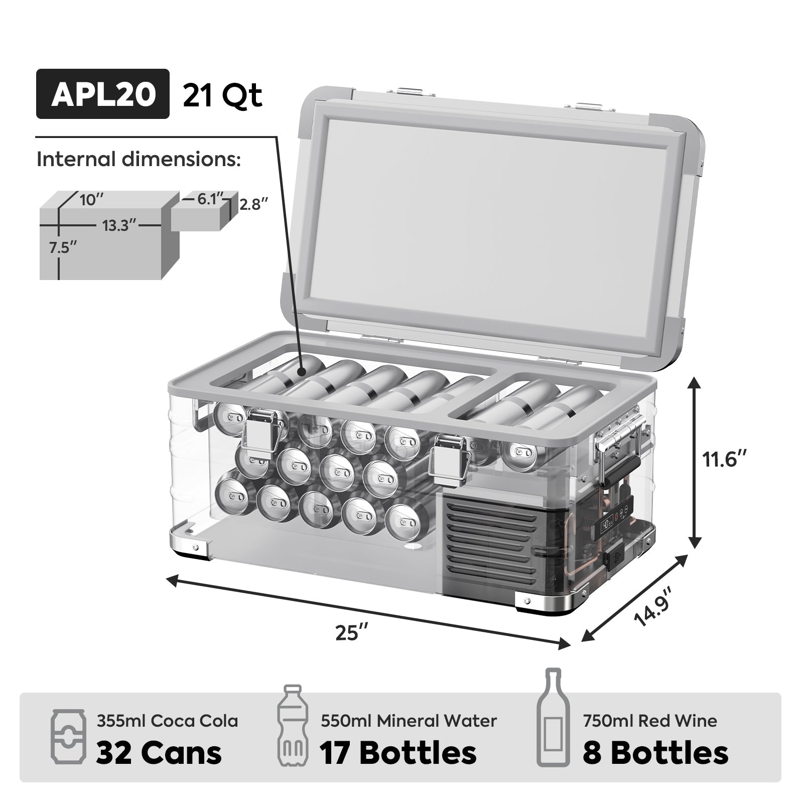 21QT APL20 Light Duty Aluminum Freezer Single Zone | ICECO