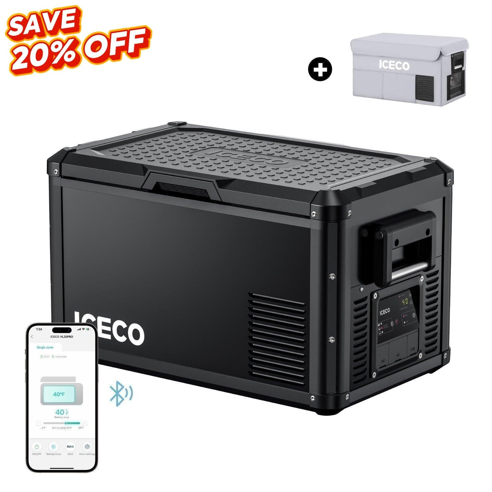 37QT VL35ProS With Cover Portable Fridge Electric Cooler | Ship Out In Early April