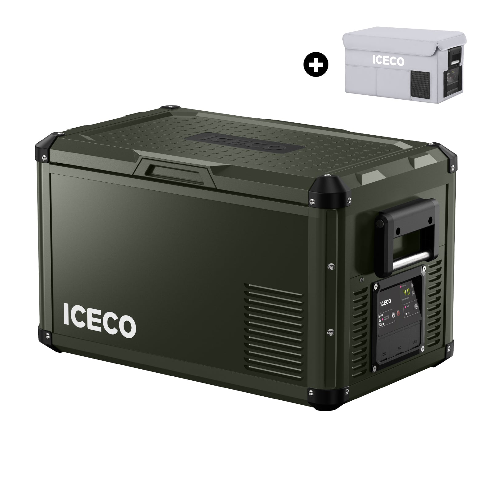 NEW!37QT VL35ProS Olive 12V Metal Single Zone Fridge Freezer | ICECO