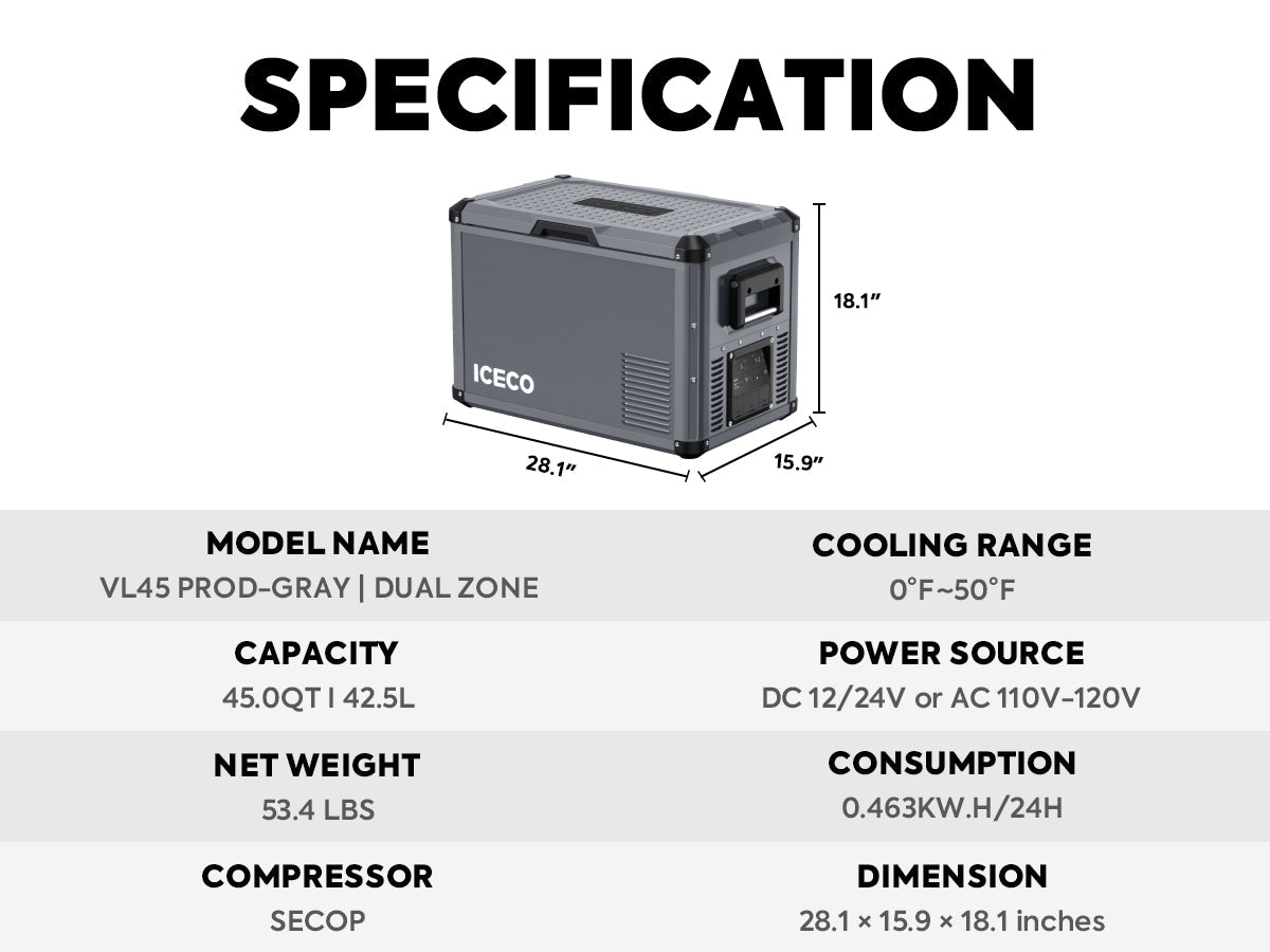 VL45ProD Dual Zone Portable Freezer | ICECO | 45 LT - image 5