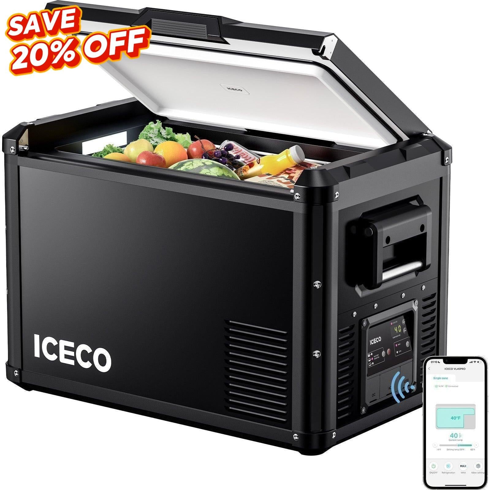 63.4QT VL60ProS Single Zone Portable Fridge Electric Cooler | ICECO