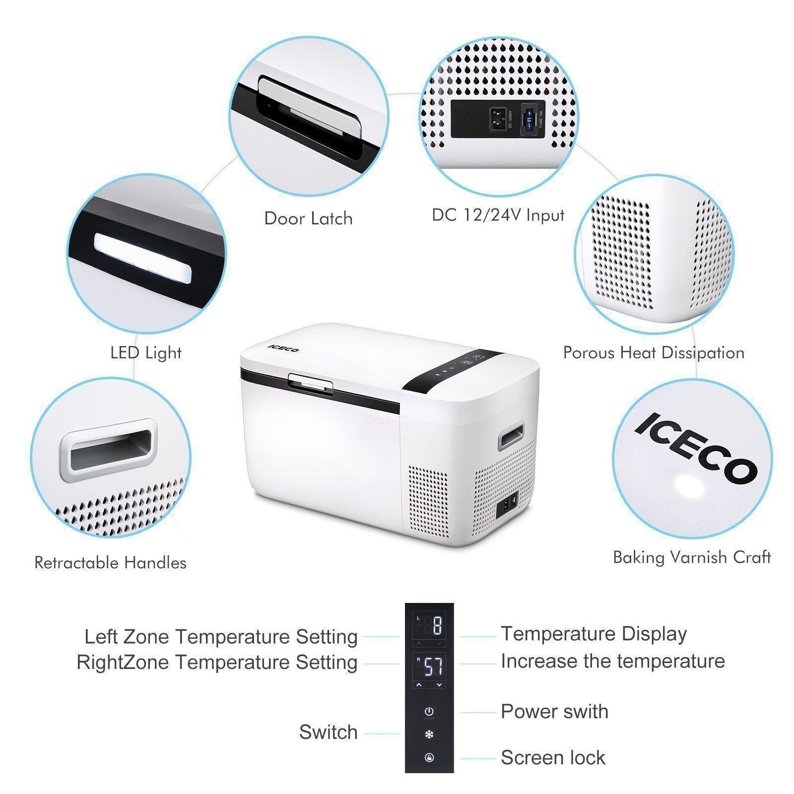 21QT GO20 Dual Zone 12V Car Fridge with Magnetic Power Bank  | ICECO