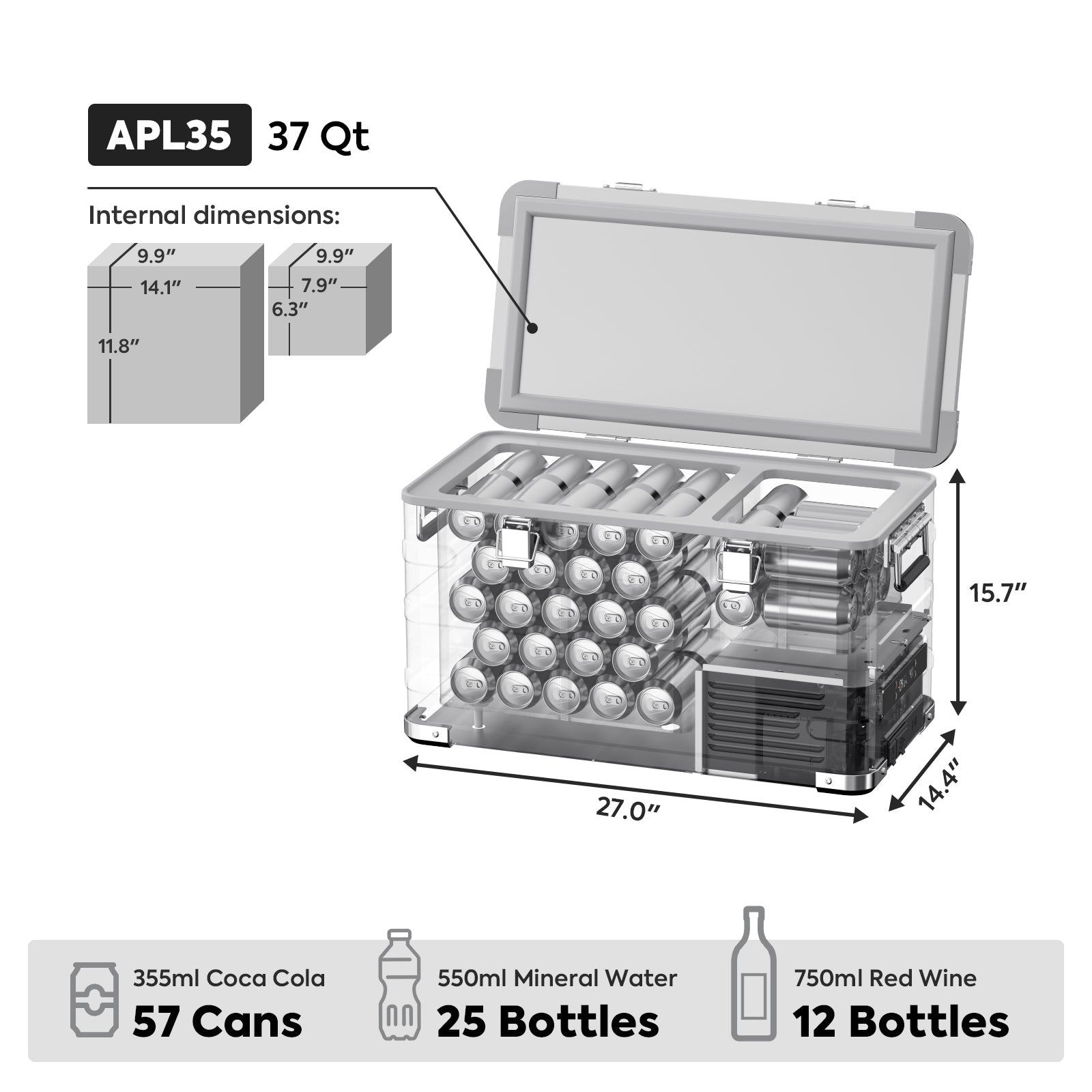 37QT APL35 Ultralight Dual Zone Aluminum Freezer | ICECO