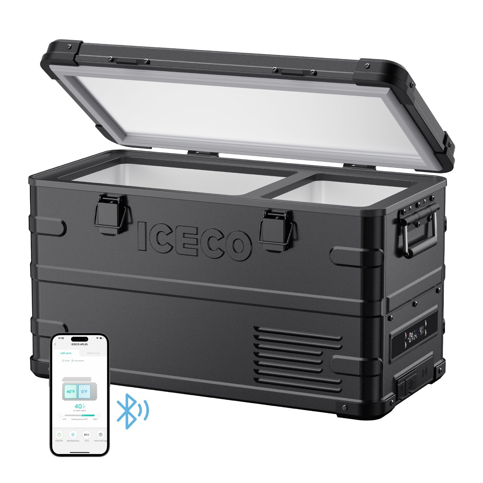 37QT APL35-Black Ultralight Dual Zone Aluminum Freezer | ICECO