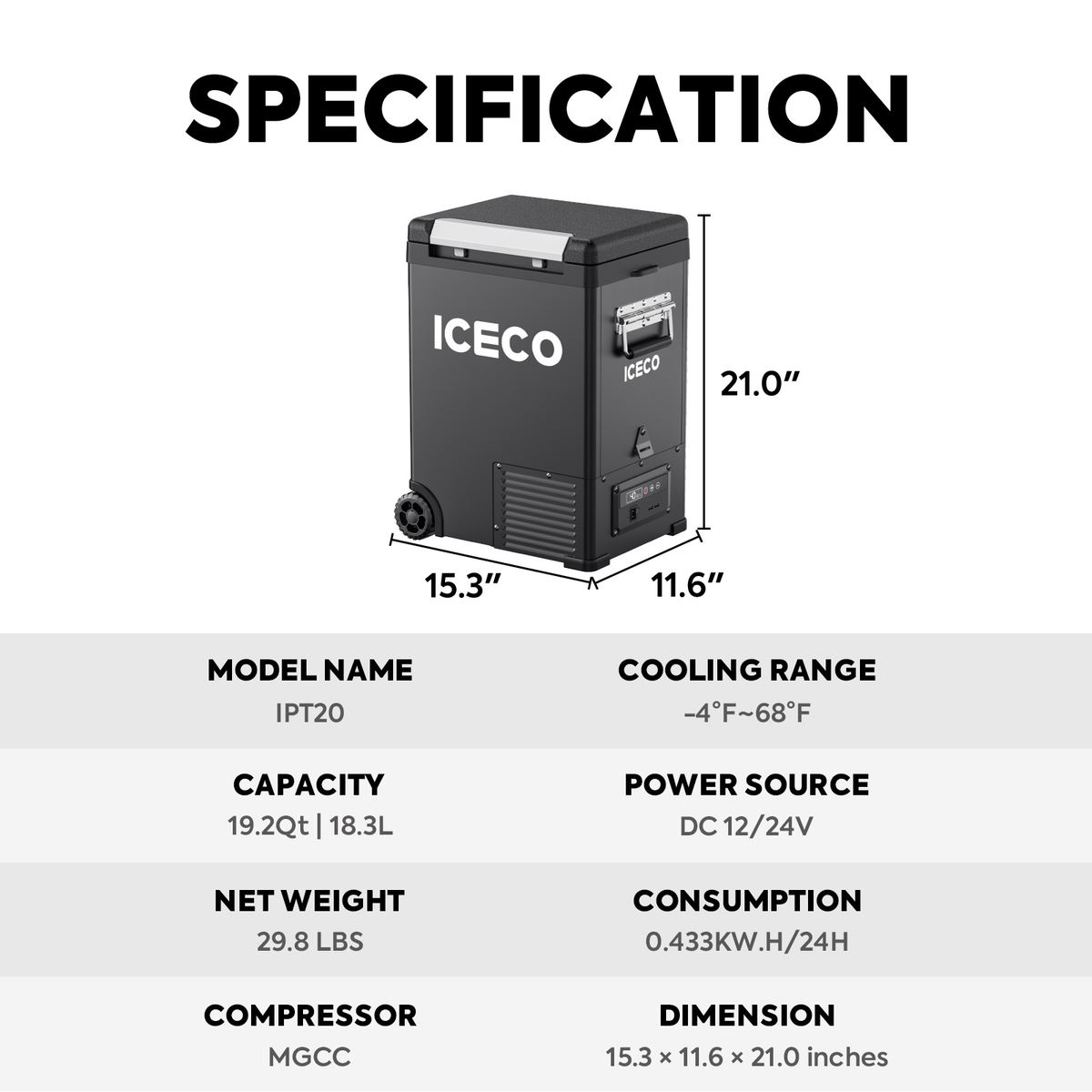 IPT20 Pickup Truck 12 Volt Freezer | ICECO | 18.3 LT - image 6