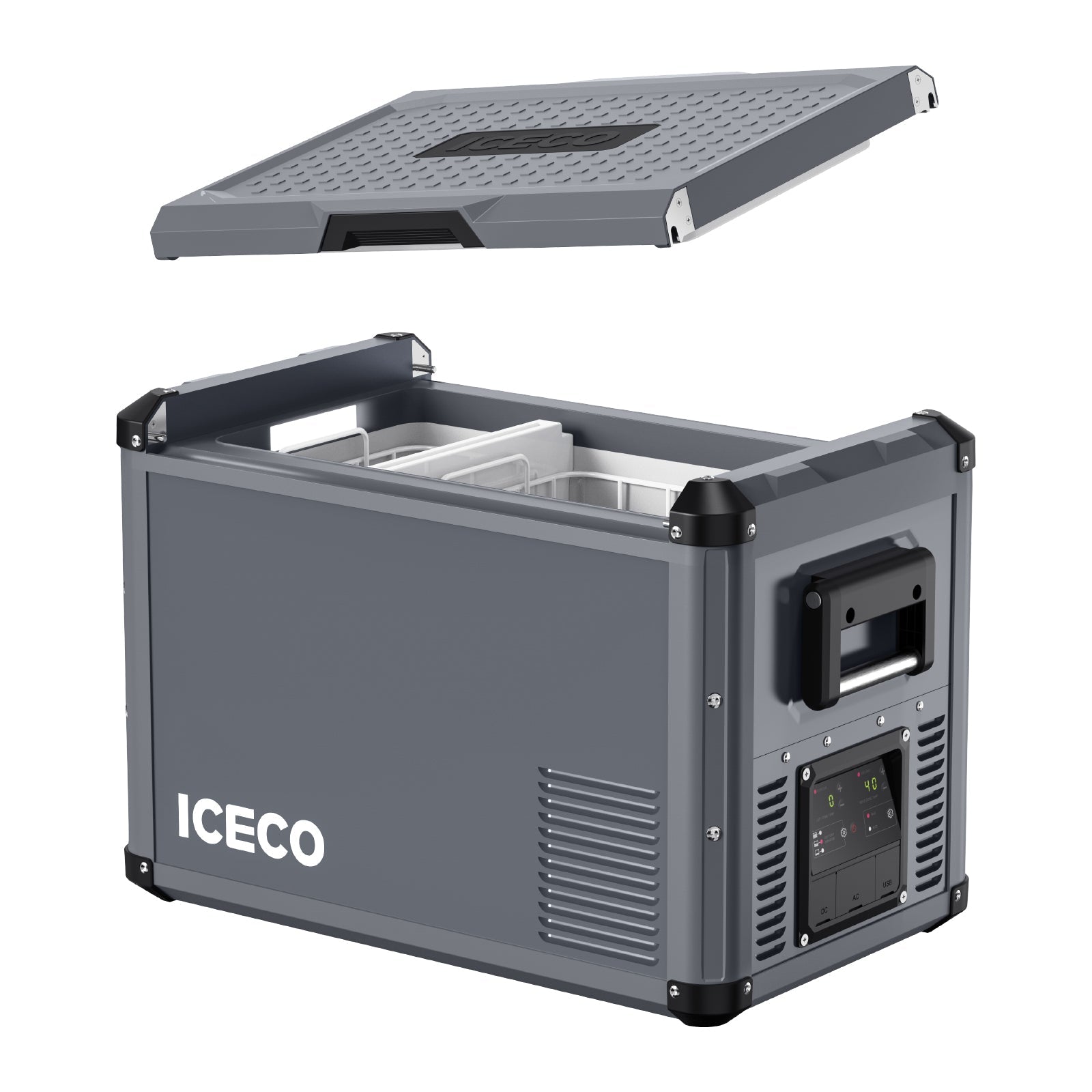 47.5QT VL45ProD-Gray Dual Zone Upgrade Portable Fridge Freezer | ICECO