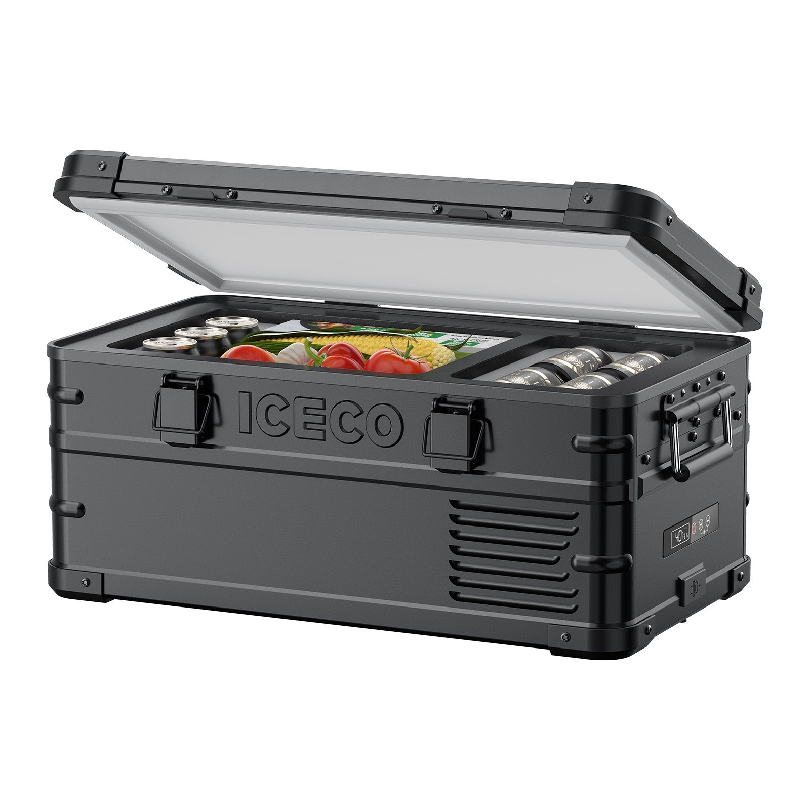 21QT APL20 Black Single Zone Aluminum Freezer With Magnetic Power Bank | ICECO
