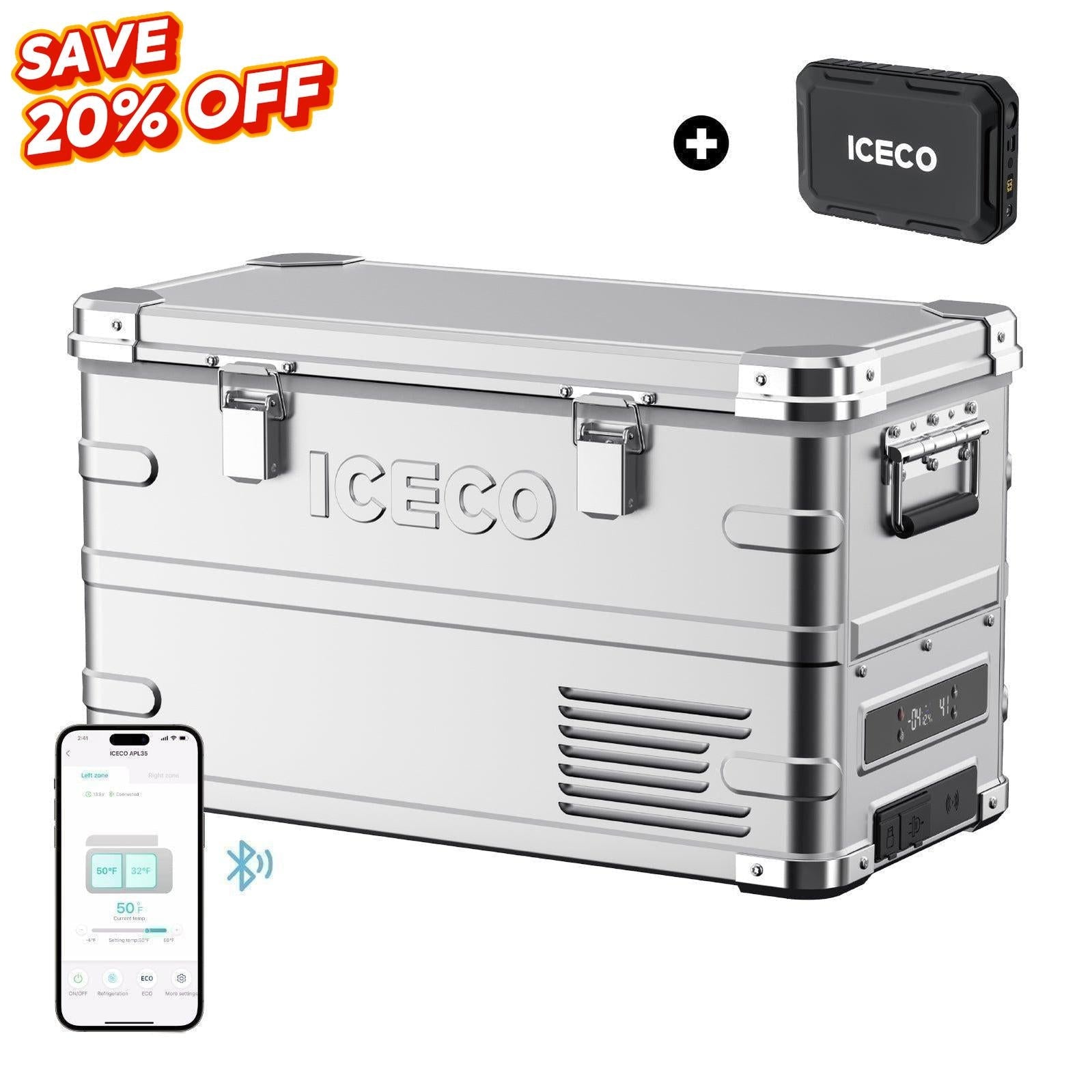 APL35 Ultra-light Dual Zone Aluminum Freezer with Battery | ICECO