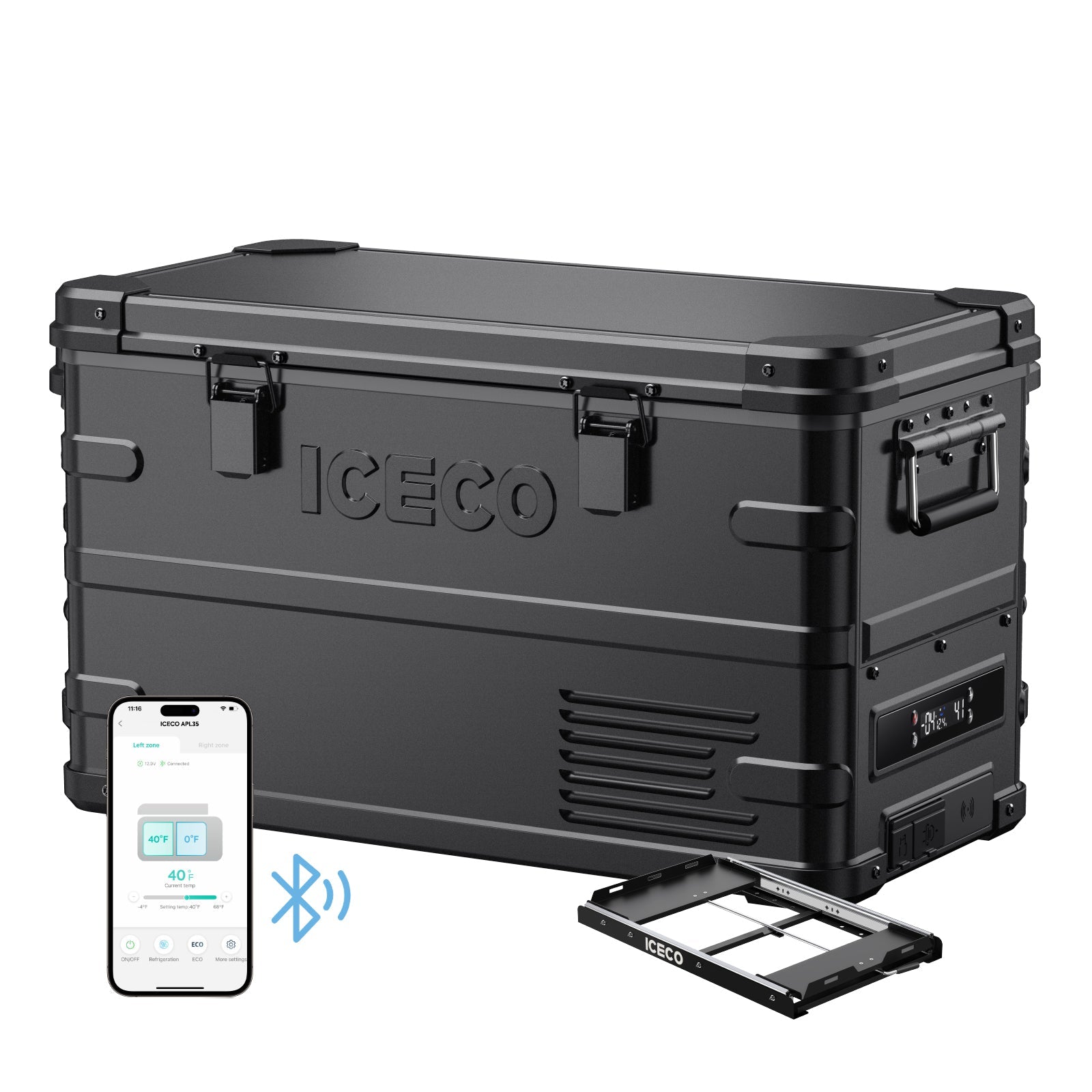 37QT APL35-Black Ultralight Dual Zone Aluminum Freezer | ICECO