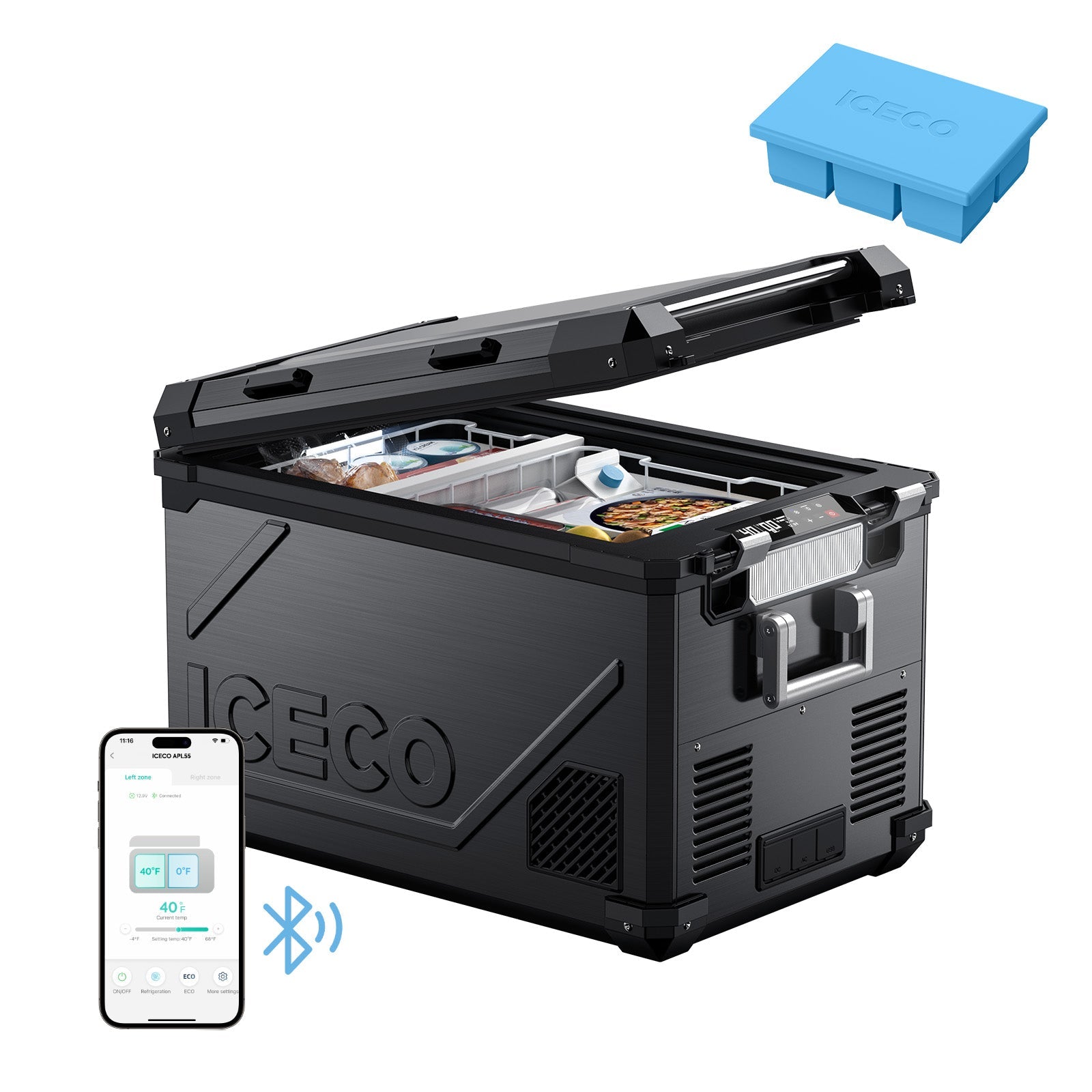 58QT APL55 Dual Zone 12 Volt Fridge With Ice Tray |  ICECO