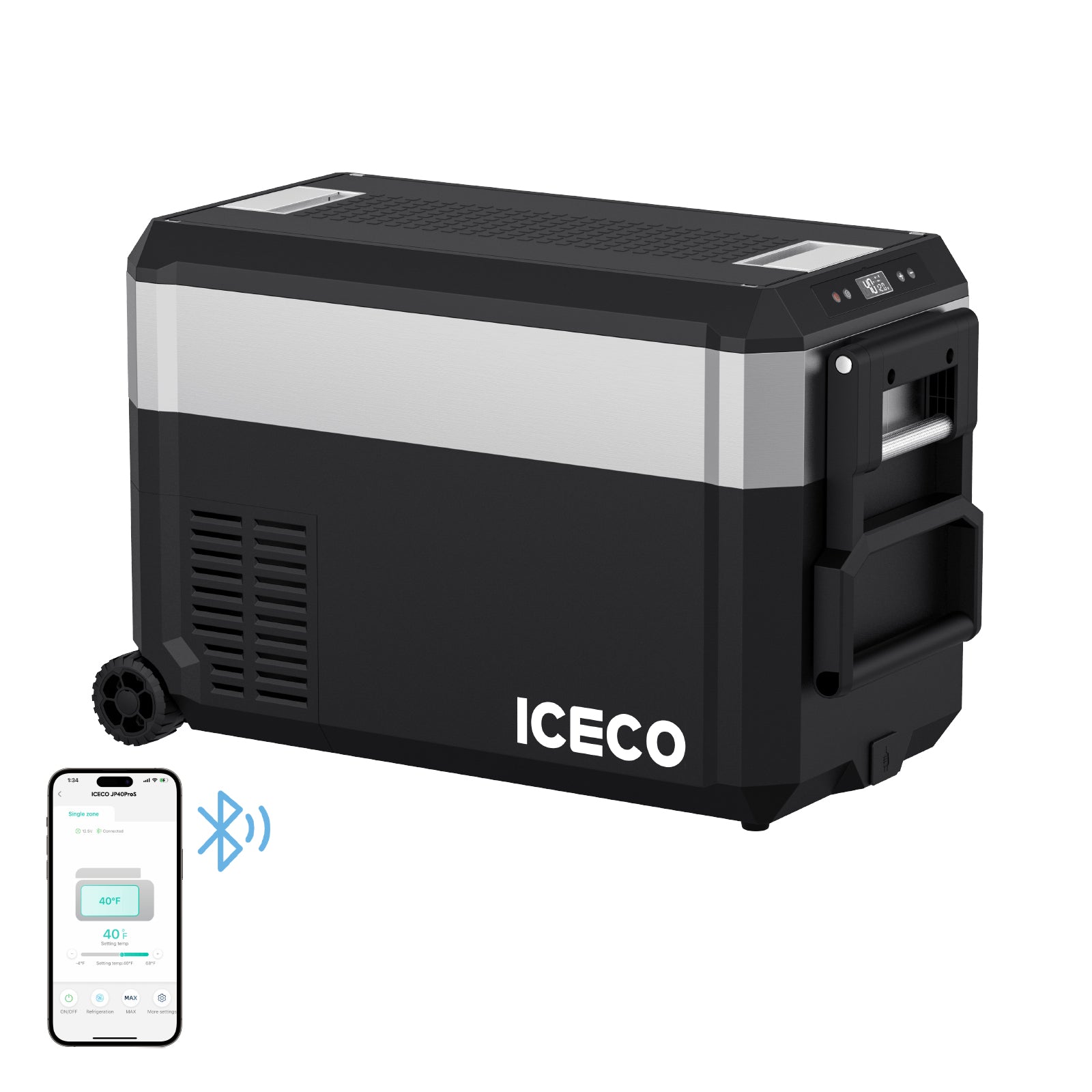 JP Pro Series 40/50QT Wheeled Portable Freezer Car Fridge With Cover | ICECO