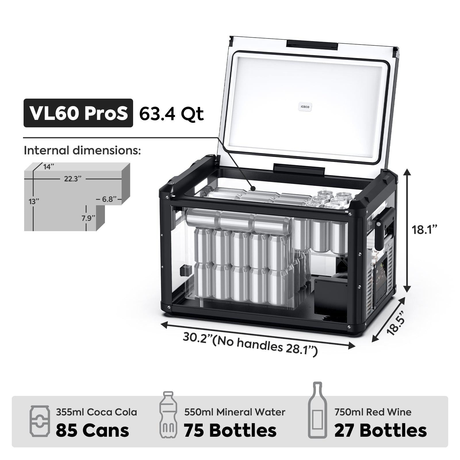63.4QT VL60ProS With Cover Portable Fridge Electric Cooler | ICECO