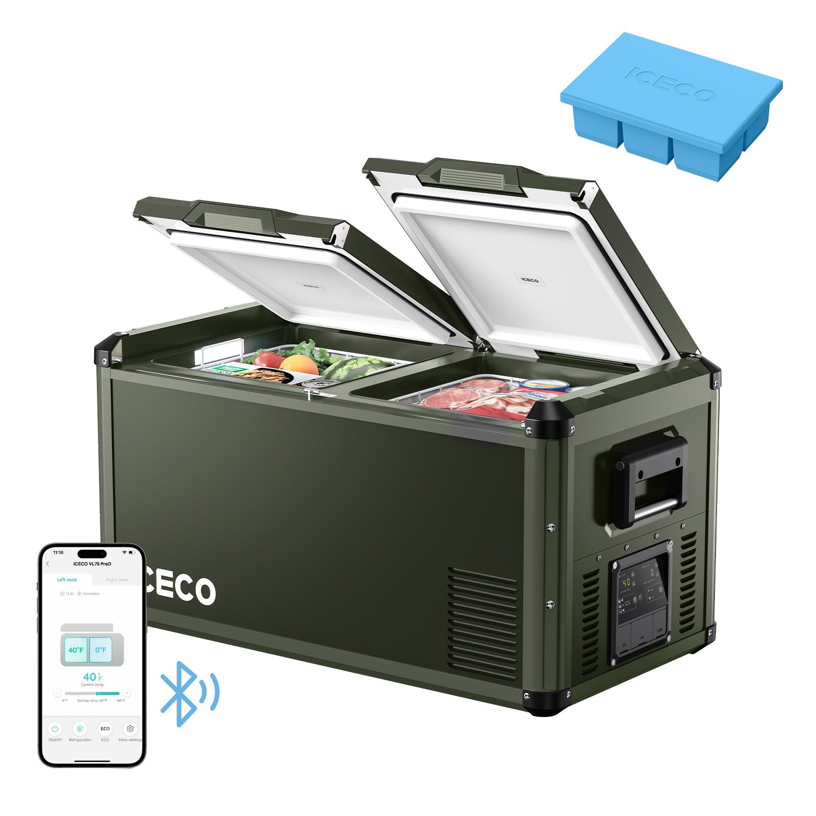 79.2QT VL75ProD 12V Heavy Duty Fridge Freezer With Ice Tray| ICECO