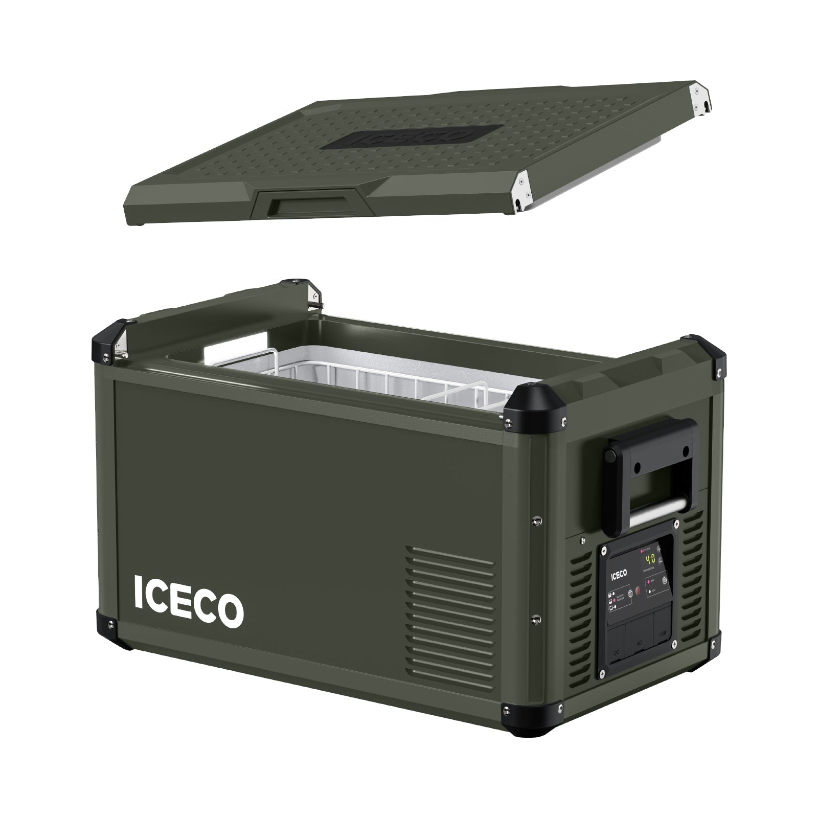 NEW！37QT VL35ProS Olive 12V Metal Single Zone Fridge Freezer | ICECO